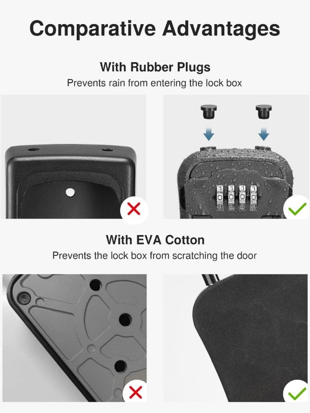 Secure Key Lock Box with Combination Code - 4-Key Capacity, Weatherproof Storage - Picture 5 of 7